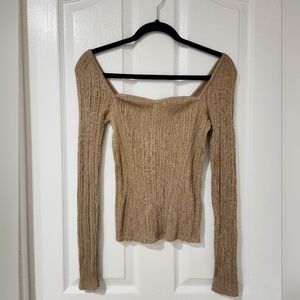 Banana Republic | Gold Metallic Sweater XS